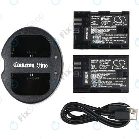 2 baterije s punjačem zaCanon EOS 5D Mark II, EOS 7D, 2000mAh, Li-Ion, 7.4V, LP-E6, HQ