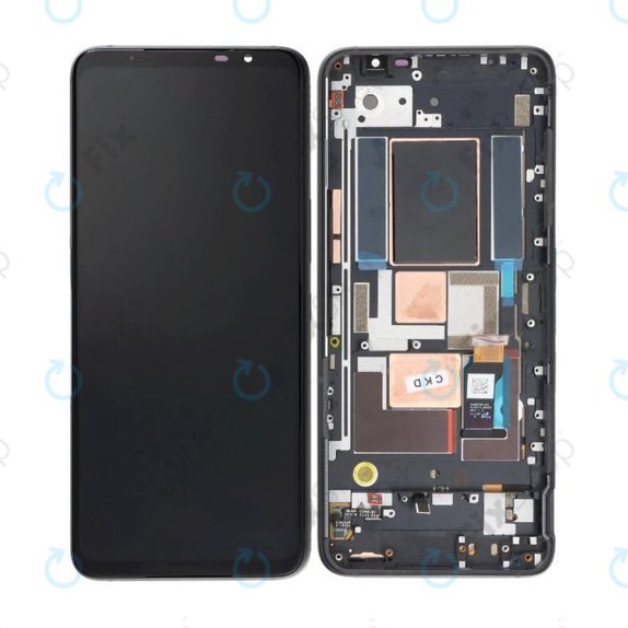 Asus ROG Phone 5s ZS676KS, 5s Pro ZS676KS-1A - LCD zaslon + zaslon osjetljiv na dodir + okvir (Phantom Black) OLED