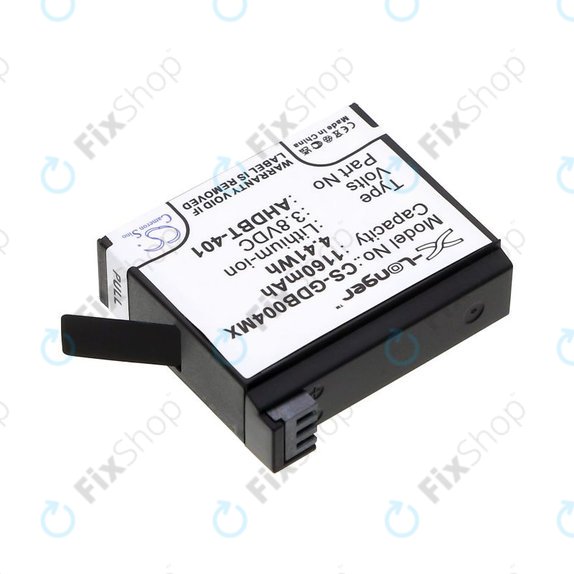 Baterija za GoPro Hero 4, 1160mAh, Li-Ion, 3.8V, AHDBT-401, HQ
