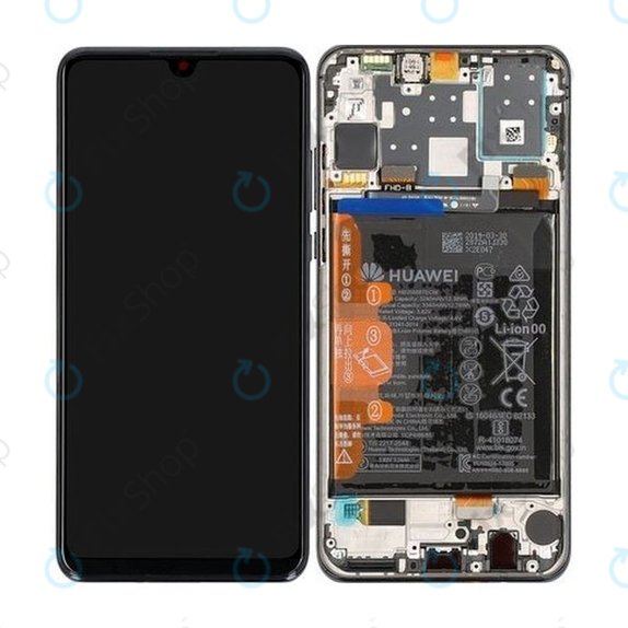 Huawei P30 Lite (2020) - LCD zaslon + zaslon osjetljiv na dodir + okvir + baterija (ponoćno crna) - 02353FPX 02353DQU