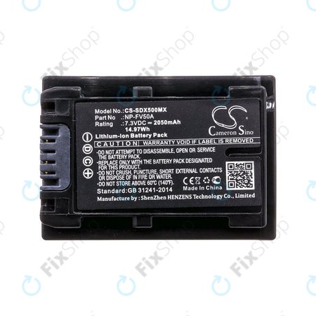 Baterija za Sony Fdr-Ax33, Sony Fdr-Ax40, Sony Fdr-Ax45, Sony Fdr-Ax, 2050mAh, Li-Ion, 7.3V, NP-FV50A, HQ