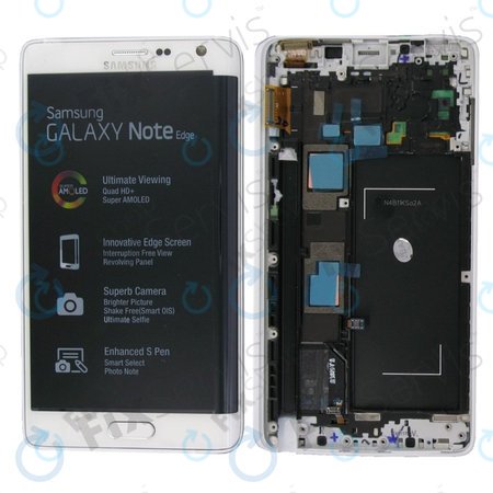 Samsung Galaxy Note Edge N915FY - LCD zaslon + zaslon osjetljiv na dodir + okvir (bijeli) - GH97-16636B Originalni servisni paket