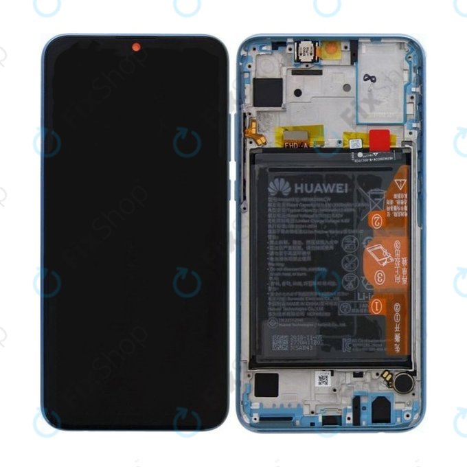 Huawei Honor 10 Lite - LCD zaslon + zaslon osjetljiv na dodir + okvir + baterija (nebesko plava) - 02352HGU Genuine Service Pack