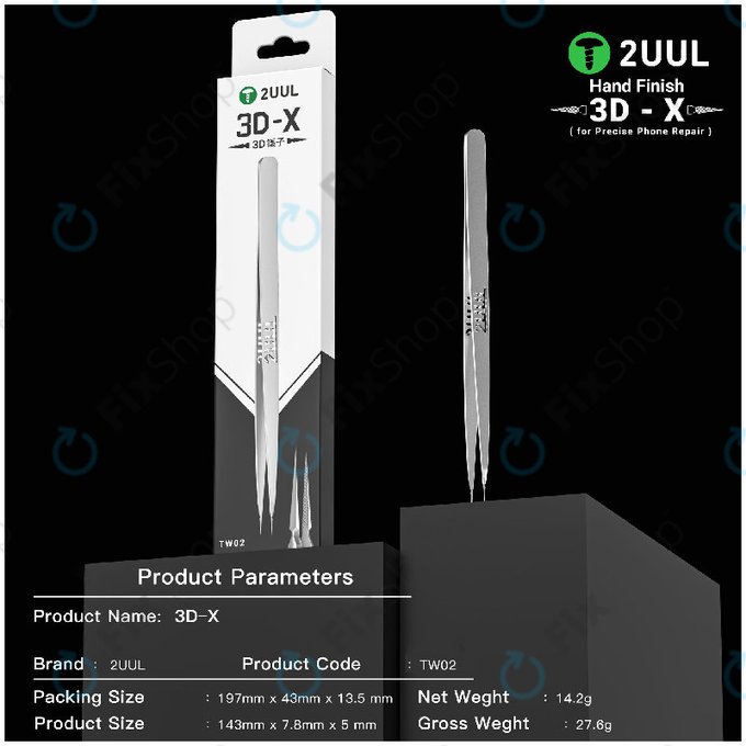 Precizna pinceta, 3D-X ručno obrađena, 2UUL TW02