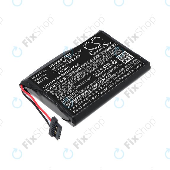 Baterija za Mitac Mio P350, P550, 1250mAh, Li-Ion, 3.7V, BL-LP1230, HQ
