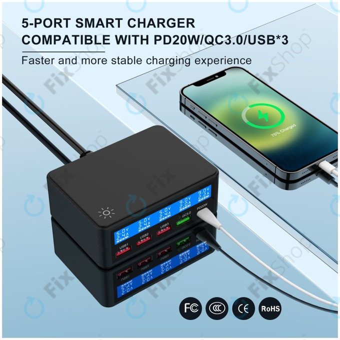 FixPremium - USB stanica za punjenje s USB 3.0 i USB-C