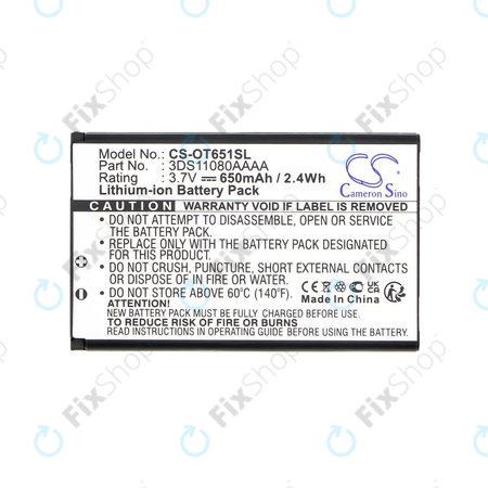 Baterija za Alcatel Lollipops, 650mAh, Li-Ion, 3.7V, 3DS11080AAAA, HQ