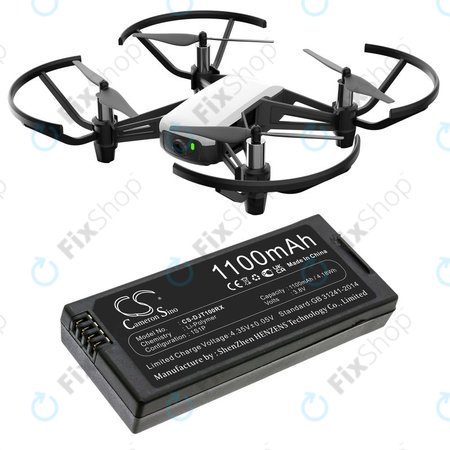 Baterija za DJI Tello, 1100mAh, Li-Pol, 3.8V, T01, HQ