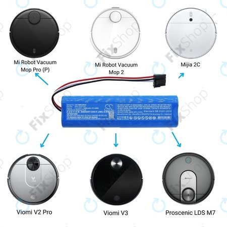 Xiaomi Mi Robot Vacuum Mop Pro (P), 2, Viomi V2 Pro, Proscenic LDS M7 - Baterija STYJ02YM, MH1-4S1P-SC 2600mAh HQ