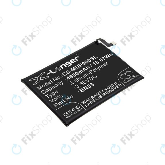 Baterija za  Xiaomi Redmi Note 9 Pro, 4850mAh, Li-Pol, 3.85 V, BN53, HQ