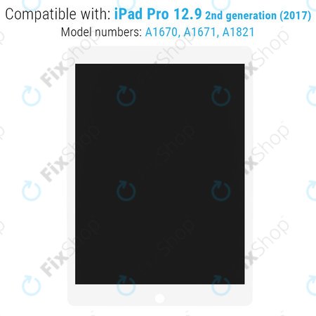 Apple iPad Pro 12.9 (2nd Gen 2017) - LCD zaslon + zaslon osjetljiv na dodir + IC ploča (White) Refurbished