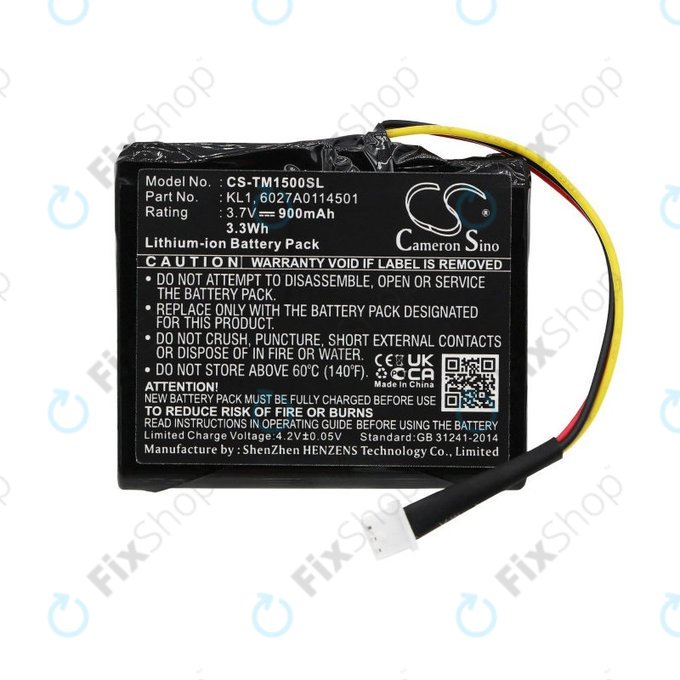 Baterija za TomTom Via 1405, 900mAh, Li-Ion, 3.7V, 6027A0114501, HQ