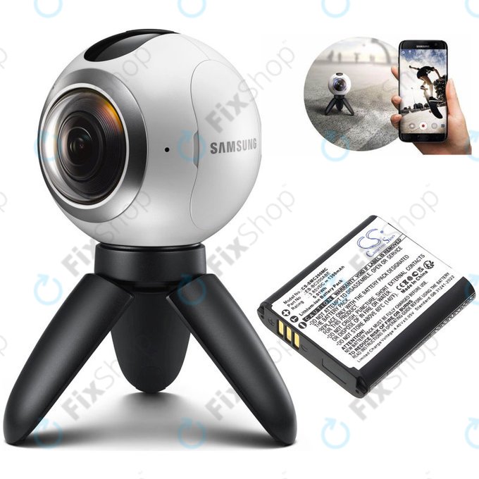 Baterija za Samsung Gear 360, 1300mAh, Li-Ion, 3.85V, EB-BC200ABE, HQ