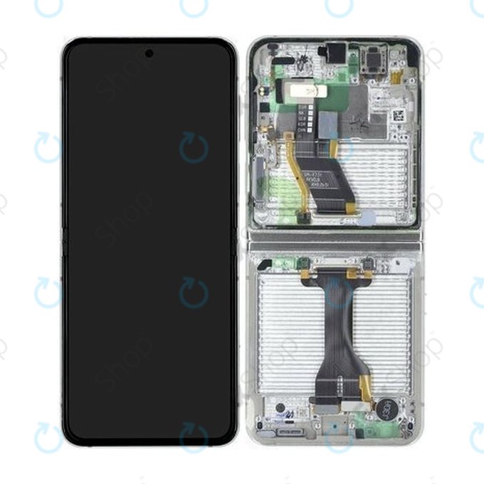 Samsung Galaxy Z Flip 5 F731B - LCD zaslon + zaslon osjetljiv na dodir + okvir (Cream) - GH82-31827B Genuine Service Pack