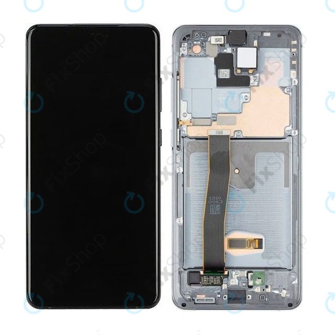 Samsung Galaxy S20 Ultra G988F - LCD zaslon + zaslon osjetljiv na dodir + okvir + prednja kamera (Cosmic Grey) - GH82-22271B, GH82-22327B Originalni servisni paket