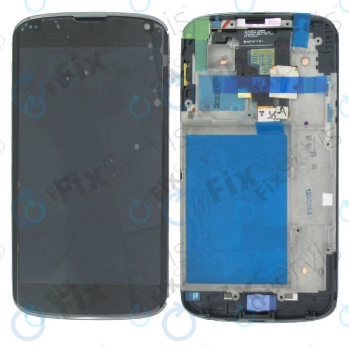 LG Nexus 4 E960 - LCD zaslon + zaslon osjetljiv na dodir + okvir (Black) TFT
