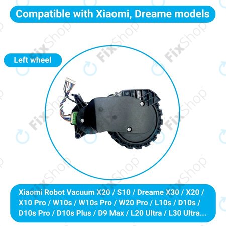 Xiaomi Robot Vacuum X20, S10, Dreame X30, X20, X10 Pro - Kotač s motorom (lijevo) (Crna)