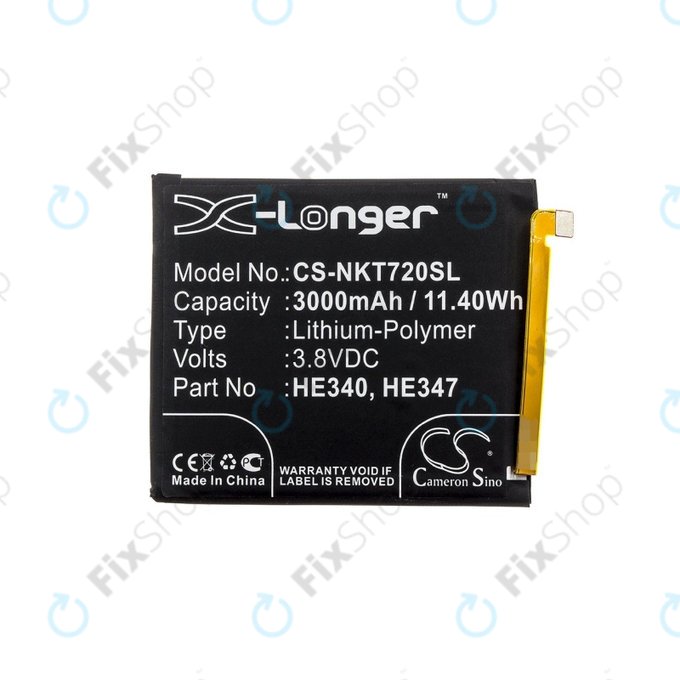 Baterija za  Nokia 7.1, 3000mAh, Li-Pol, 3.8 V, HE340, HQ