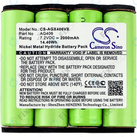 AEG Electrolux Rapido ZB-series - Baterija AG406 Ni-MH 7.2V 2000mAh HQ