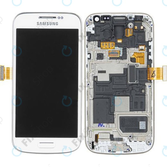 Samsung Galaxy S4 Mini i9195 - LCD zaslon + zaslon osjetljiv na dodir + okvir (White Frost) - GH97-14766B Genuine Service Pack