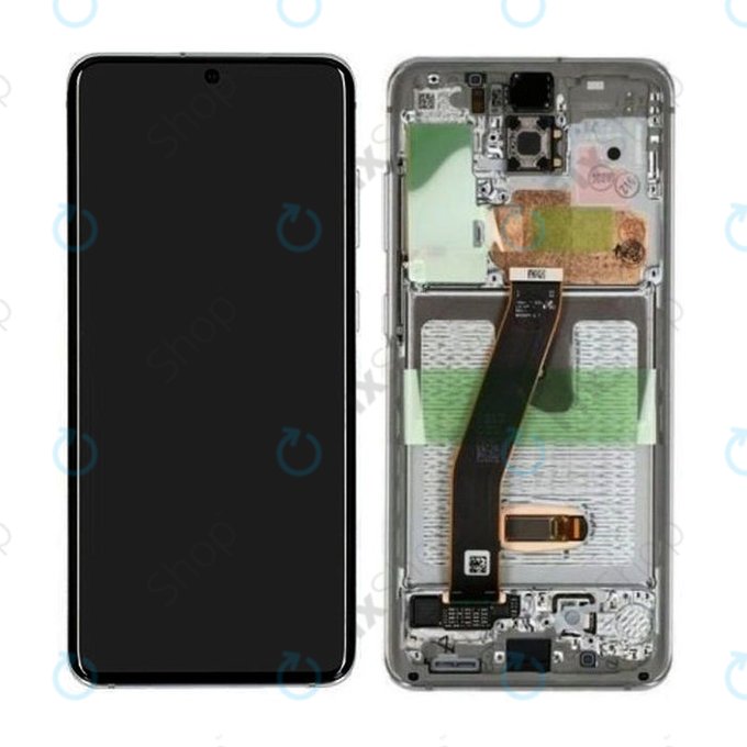 Samsung Galaxy S20 G980F - LCD zaslon + zaslon osjetljiv na dodir + okvir (Cloud White) - GH82-22123B, GH82-22131B Originalni servisni paket