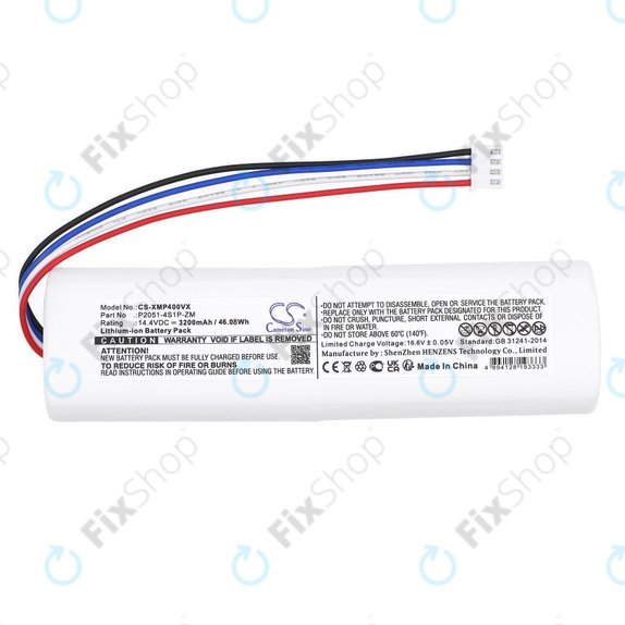 Baterija za Xiaomi Mi Robot Vacuum Mop 2, Mijia Sweeping Vacuum Cleaner 2C, 3200mAh, Li-Ion, 14.4V, P2051-4S1P-ZM, HQ