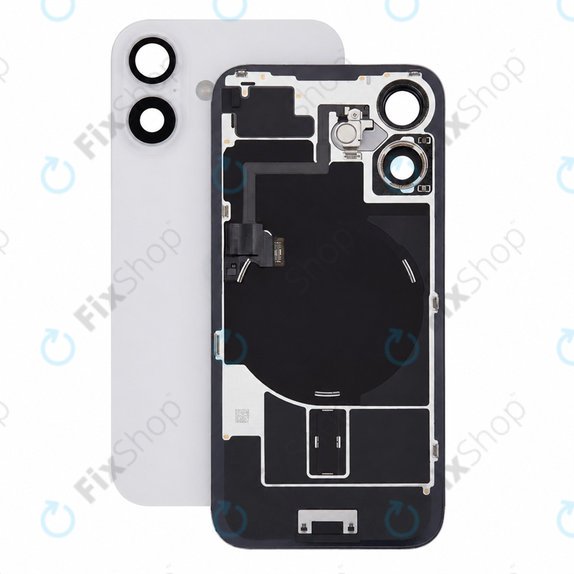 Staklo stražnjeg kućišta za iPhone 16, White, Pulled A