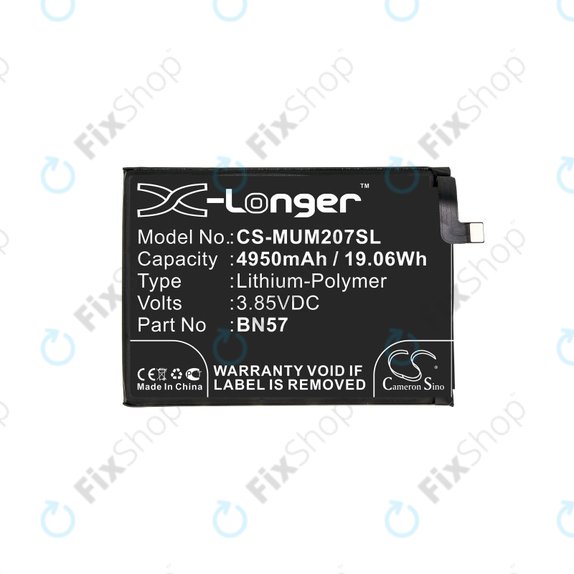 Baterija za  Xiaomi Poco X3 NFC M2107J20CG, 4950mAh, Li-Pol, 3.85 V, BN57, HQ