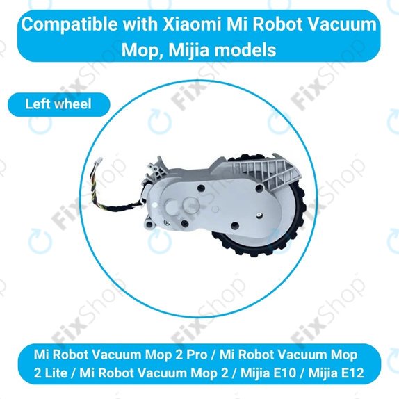 Xiaomi Mijia E10, E12, Mi Robot Vacuum Mop 2 Lite, 2 Pro - Kotač s motorom (lijevo) (Bijela)