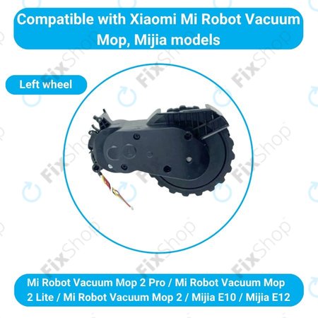 Xiaomi Mijia E10, E12, Mi Robot Vacuum Mop 2 Lite, 2 Pro - Kotač s motorom (lijevo) (Crna)