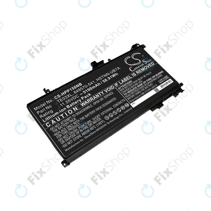 Baterija za HP Omen 15, Pavilion 15, WASD 15, 5100mAh, Li-Ion, 11.55V, TE03XL, HQ