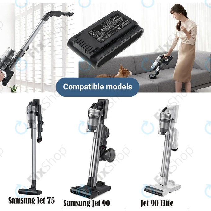 Samsung Jet 75, 75 Multi, 75 Premium, VS70, 90, VS9000 - Baterija VCA-SBT90, VCA-SBT90E, DJ96-00221A Li-Ion 21.6V 2000mAh HQ