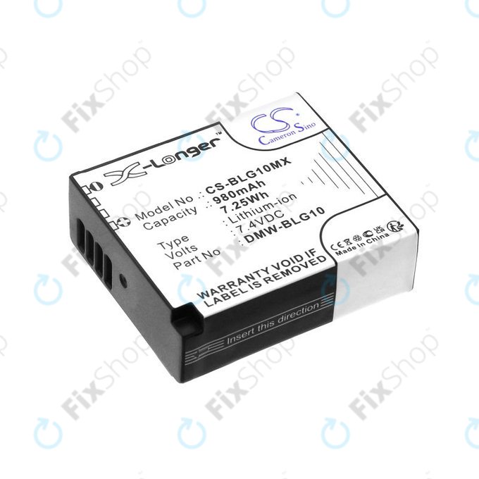 Baterija za Leica D-Lux Type 109, Panasonic Lumix DMC-GF3, GX7, LX100, 980mAh, Li-Ion, 7.4V, DMW-BLG10, HQ