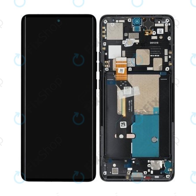 Motorola Edge 50 Pro - LCD zaslon + zaslon osjetljiv na dodir + okvir (Black Beauty) - 5D68C24092, 5D68C24322 Genuine Service Pack