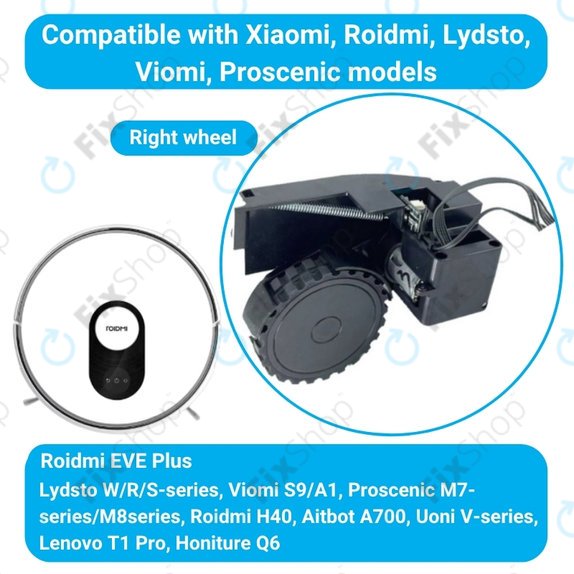 Roidmi EVE Plus - Kotač s motorom (desno) (Crna)
