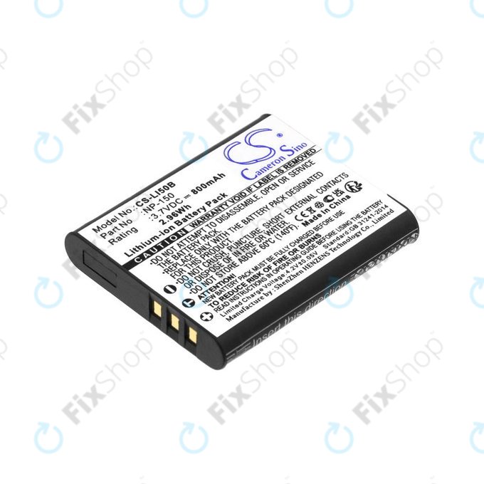 Baterija za Olympus MJU, Casio Exilim, Kodak PIXPRO, 800mAh, Li-Ion, 3.7V, NP-150, HQ