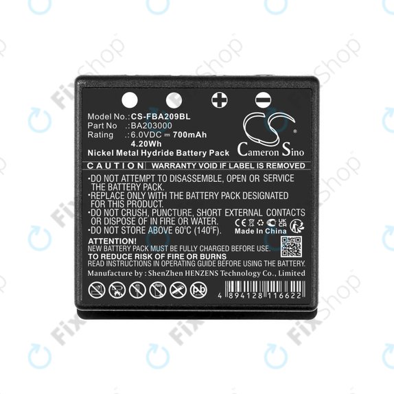 Baterija za HBC Radiomatic Eco, 700mAh, Ni-MH, 6V, BA209060, HQ