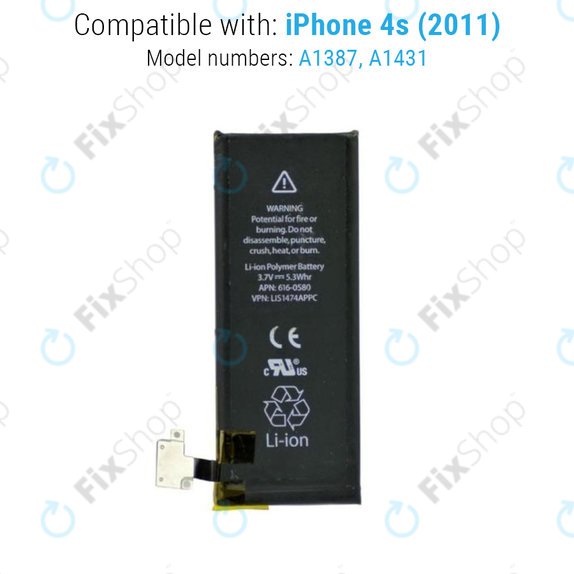 Baterija za iPhone 4S, 1430mAh