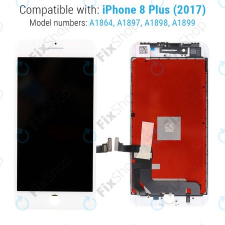 Apple iPhone 8 Plus - LCD zaslon + zaslon osjetljiv na dodir + okvir (bijeli) Refurbished