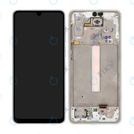 Samsung Galaxy A33 5G A336B - LCD zaslon + zaslon osjetljiv na dodir + okvir (Fantastična bijela) - GH82-28143B, GH82-28144B Originalni servisni paket