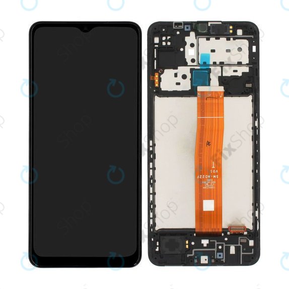 Samsung Galaxy M12 M127F - LCD zaslon + zaslon osjetljiv na dodir + okvir (crni) - GH82-25042A, GH82-25043A Originalni servisni paket