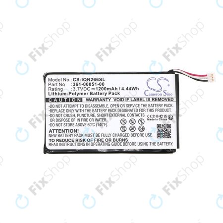 Baterija za Garmin Nüvi 2660, 1200mAh, Li-Pol, 3.7V, 361-00051-00, HQ