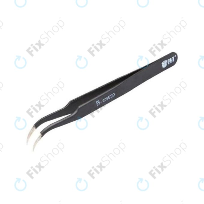 Best B-205ESD - ESD metalna pinceta sa zakrivljenim vrhom (117 mm)