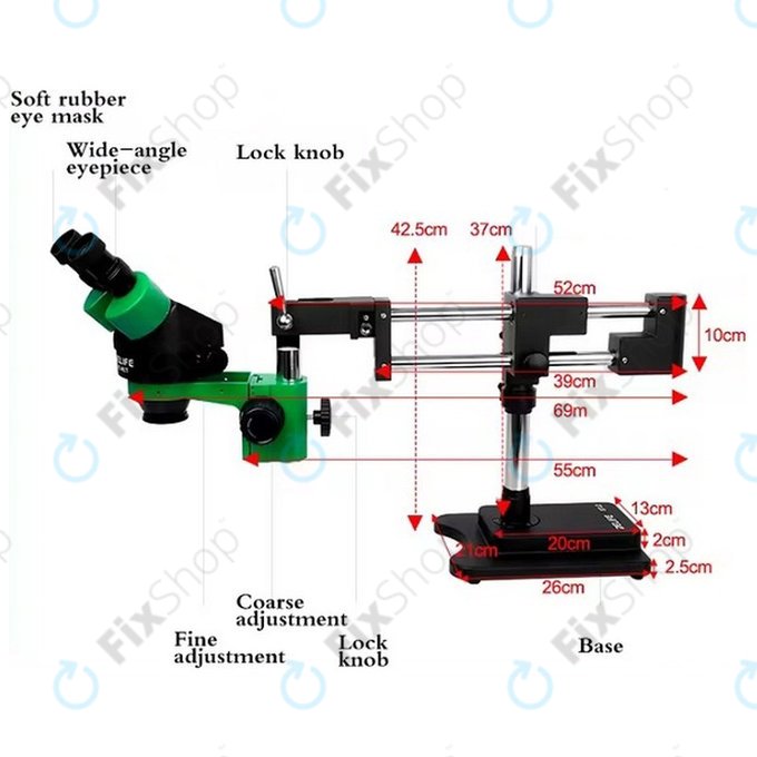 Relife RL M3T-STL2 - Trinokularni stereo mikroskop (Zeleni)