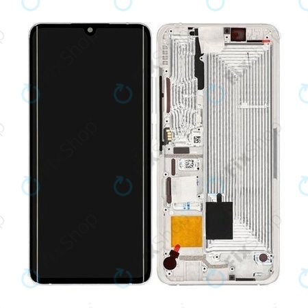 Xiaomi Mi Note 10, Mi Note 10 Pro - LCD zaslon + zaslon osjetljiv na dodir + okvir (Glacier White) - 56000200F400 Originalni servisni paket