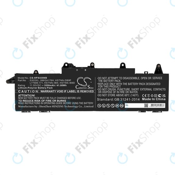 Baterija za HP ProBook x360 435 G7, 3550mAh, Li-Pol, 11.55V, SX03XL, HQ