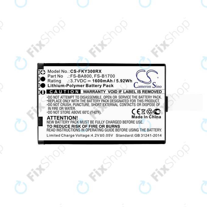 Baterija za Flysky FA605, FS-GT2B, FS-I10, 1600mAh, Li-Pol, 3.7V, FS-BA800, HQ