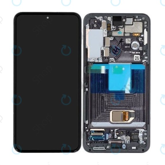 Samsung Galaxy S22 S901B - LCD zaslon + zaslon osjetljiv na dodir + okvir (Phantom Black) - GH82-27520A, GH82-27521A Originalni servisni paket