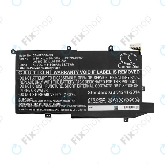 Baterija za HP Spectre X360 14-EA0002NI, X360 14-EA0002NX, 8150mAh, Li-Pol, 7.7V, WS04XL, HQ