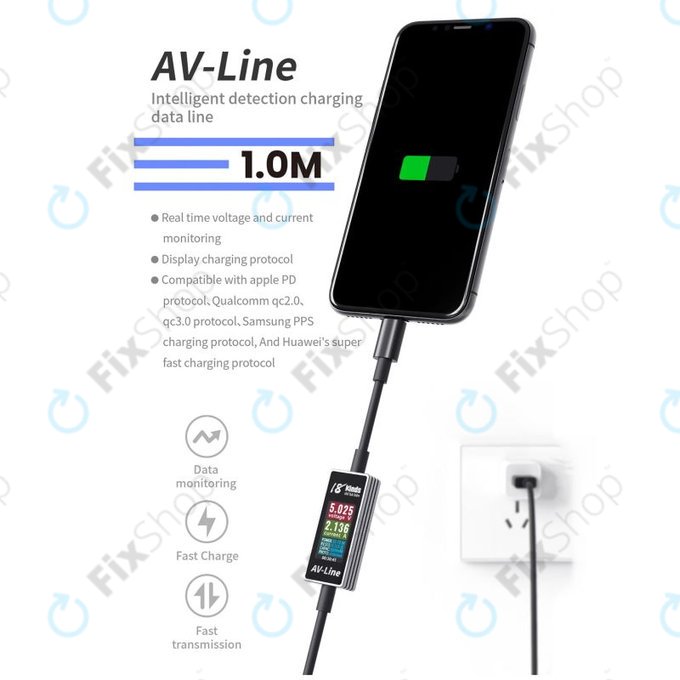 AV-Line - Kabel za punjenje s pametnim otkrivanjem (Lightning - USB-C)